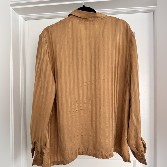 Josephine Chaus Gold Silk Button Up - Picture 3 of 3